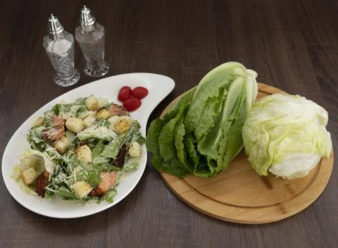 Caesar salad on a plate Stock Photos