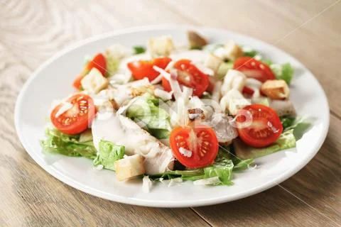 Caesar Salad With Red Cherry Tomatoes