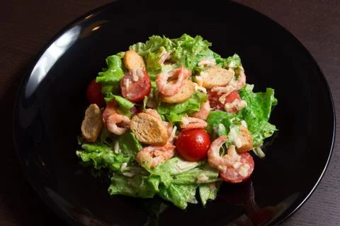 Caesar Salad with Shrimp Stock Photos
