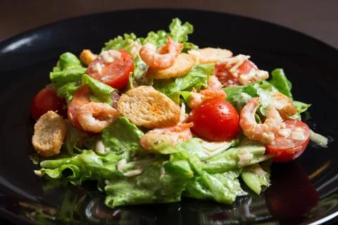 Caesar Salad with Shrimp Stock Photos