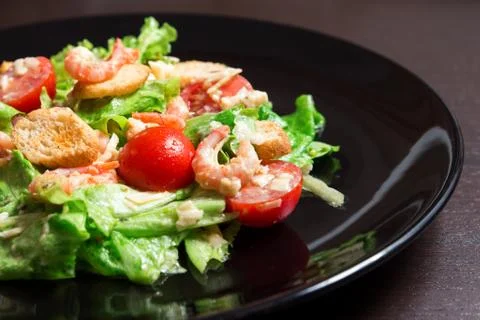 Caesar Salad with Shrimp Stock Photos