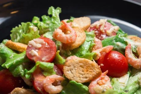 Caesar Salad with Shrimp Stock Photos