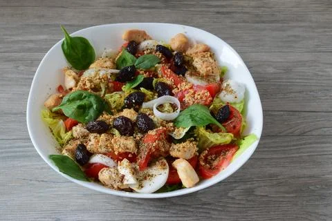 Caesar salad, side view Stock Photos