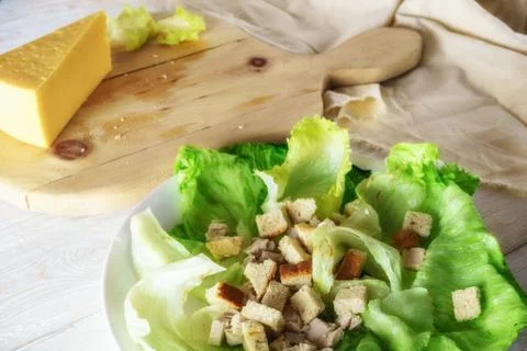 Caesar salad, with space for text Stock Photos