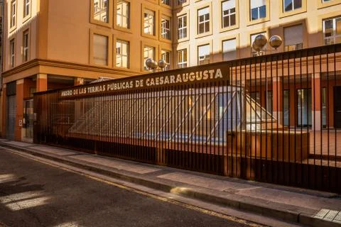 The Caesaraugusta public baths museum in Zaragoza, Spain Stock Photos