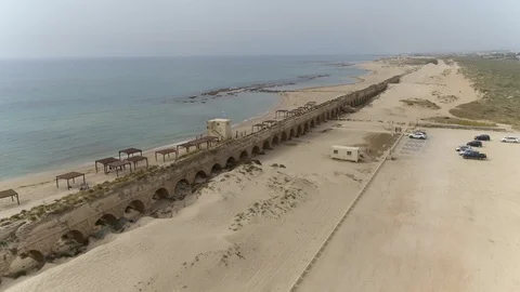 Caesarea aqueduct 06 Stock Footage 126314893