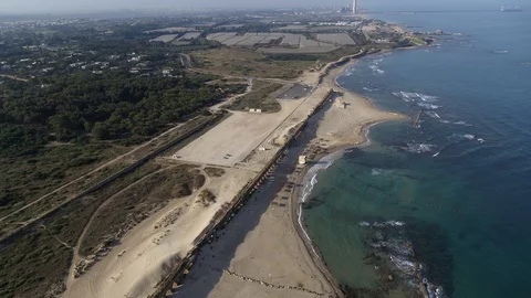 Caesarea aqueduct 10 Stock Footage 126315044