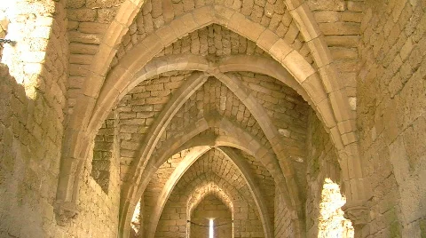 Caesarea crusador hall Stock Footage