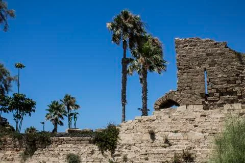 Caesarea Harbor Stock Photos