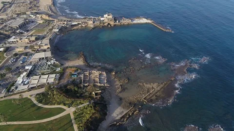 Caesarea harbour 03 Stock Footage 126315321