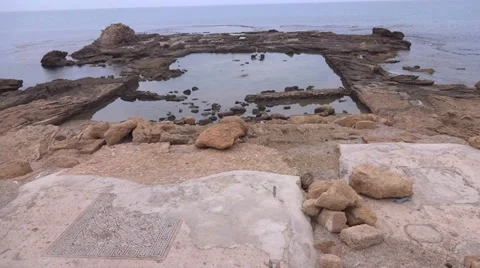 Caesarea  Herod palace Stock-Footage 35173534