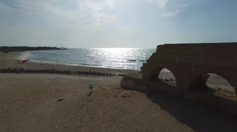 Caesarea Maritima by Drone Stock Footage 58571620