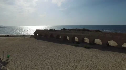 Caesarea Maritima by Drone Stock Footage 58572987