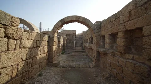 Caesarea Maritima inside city structures Stock Footage 299334326