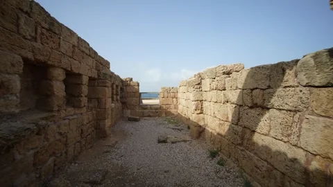 Caesarea Maritima inside structures Stock Footage 299334205