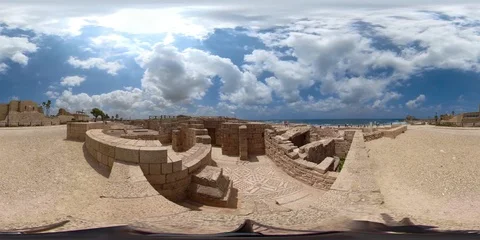 Caesarea mosaic floor 360 Stock Footage 103479651