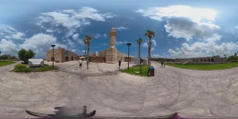 Caesarea old harbor square 360 스톡 동영상 103567789