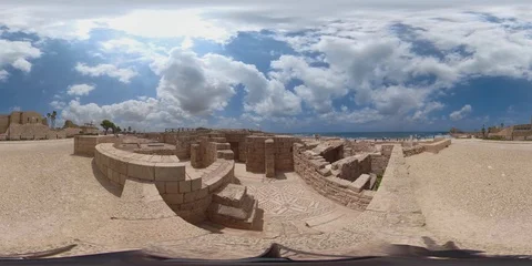 Caesarea old mosaic square 360 Stock Footage 103567757