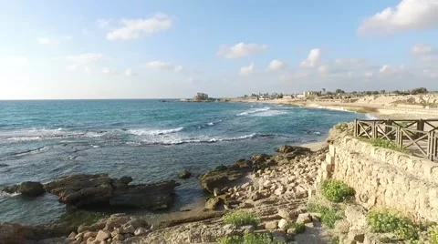 Caesarea - Roman columns Video stock 63749541