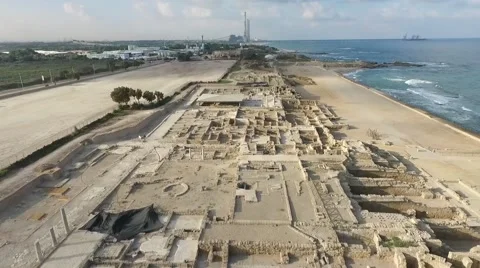 Caesarea - Temple Augustus; Mithraeum; Baths; Race Track 스톡 동영상 63749591