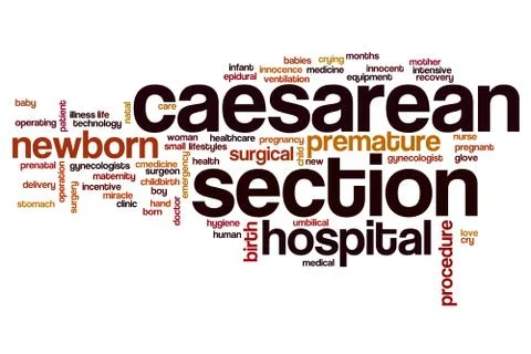 Caesarean section word cloud Stock Illustration