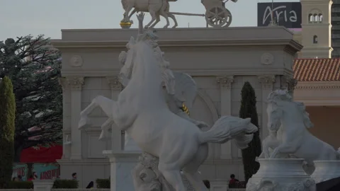 Caesar's Palace Chariot, vertical pan, Las Vegas Nevada, September 10, 2022 Stock Footage 308482252