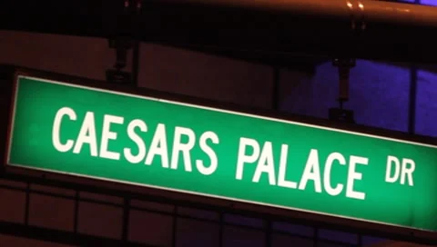 Caesar's Palace Drive Sign Stock Footage 7136464
