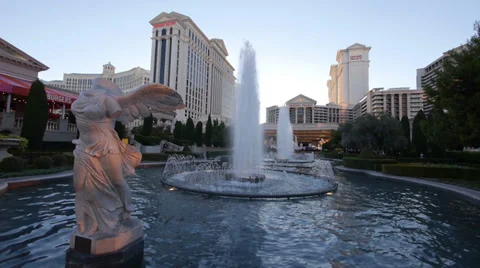 Caesars Palace Las Vegas Slow Motion Crane Up Stock Footage 33731202
