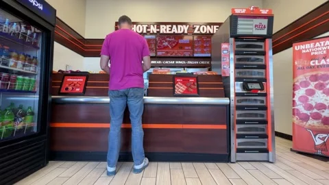 Caesar's Pizza  customer Stock Footage 219276632