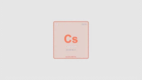 Caesium Cs Periodic Table Element Tile Labeled Animation Video Overlay Alpha 4K Vidéo 339368299