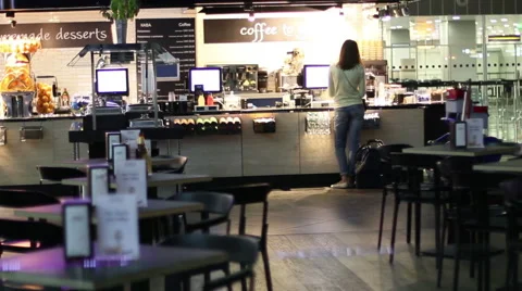 Cafe At The Airport 2 Stock Footage 42141891