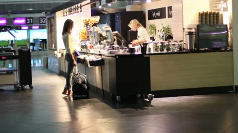 Cafe At The Airport Stock Footage 42141857