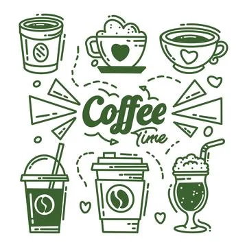 Cafe and coffee house pattern collection Stock Illustration