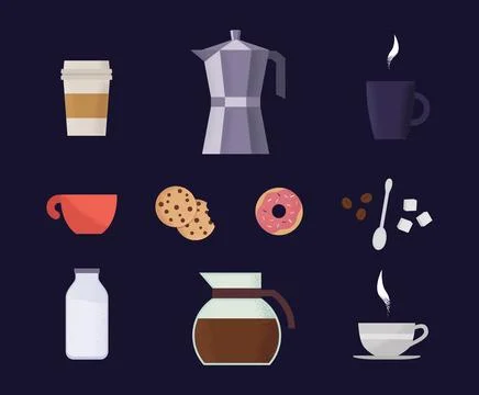 Cafe and Coffee Vector Illustration Stock Illustration