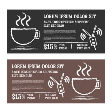 Cafe banner set Stock Illustration
