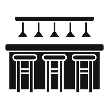 Cafe bar counter icon simple vector. Pub table Illustrazione stock