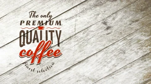 Cafe bar mark with retro typography promoting the only premium quality coffee of Vidéo 130928913