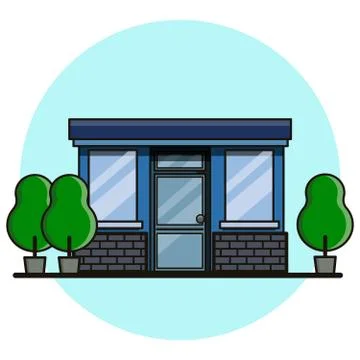 Cafe building. Flat style, vector illustration. Stock Illustration