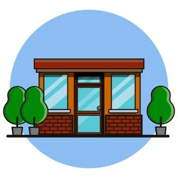Cafe building. Flat style, vector illustration. Stock Illustration