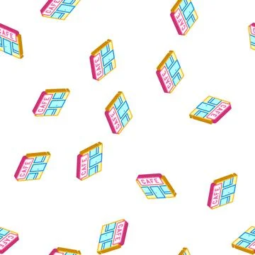 Cafe building isometric icon vector color illustration Ilustración de archivo