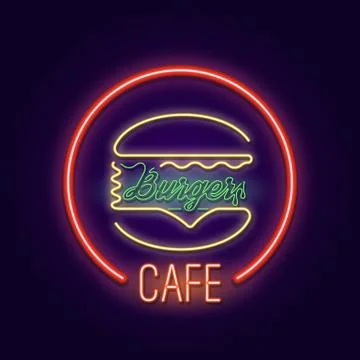 Cafe. Burger Stockillustratie