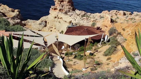 Cafe in cliffs Stock Footage 64469563