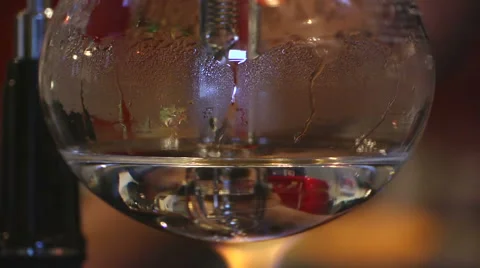 Cafe. Coffee brewing 6. Heating water in a bulb. Stock-Footage 58012995