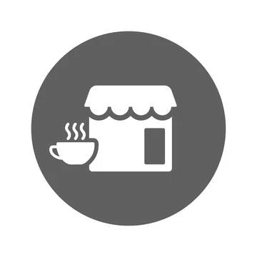 Cafe, coffee, cup icon. Gray vector graphics. Stock Illustration