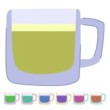 Cafe coffee glass vector cartoon graphic Stock Illustration