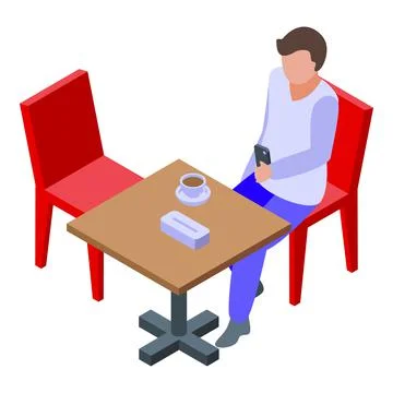 Cafe coffee icon isometric vector. City street 库存插图