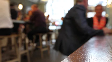 Cafe Coffee Shop Bar Diners blurred Stock Footage 39807539