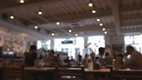 Cafe Coffee Shop Diners Blurred A2 4K Stock Footage