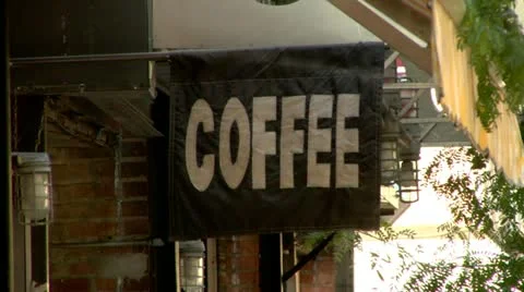 Cafe Coffee Sign Stock Footage