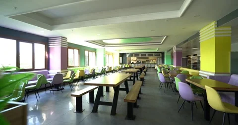 Cafe in college Stock Footage 86309794